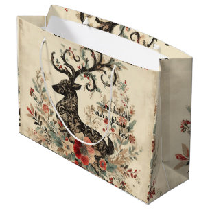 Create Your Own Victorian Christmas Reindeer Large Gift Bag