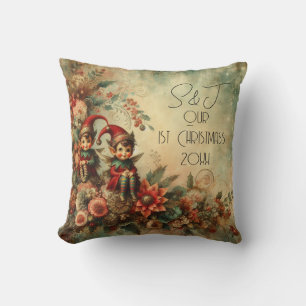 Create Your Own Victorian Floral Christmas Elves Cushion