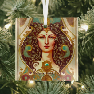 Create Your Own Victorian High Priestess Glass Tree Decoration