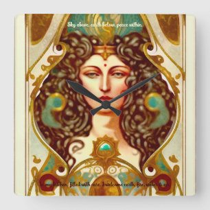 Create Your Own Victorian High Priestess Square Wall Clock