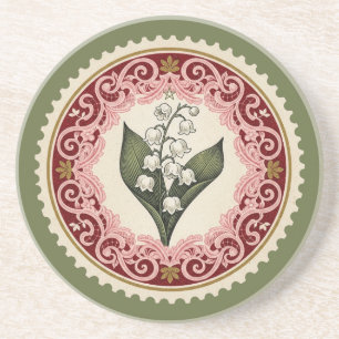 Create Your Own Victorian Lily of the Valley Stamp Coaster