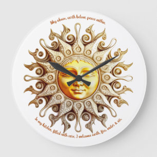 Create Your Own Victorian Steampunk Golden Sun Large Clock