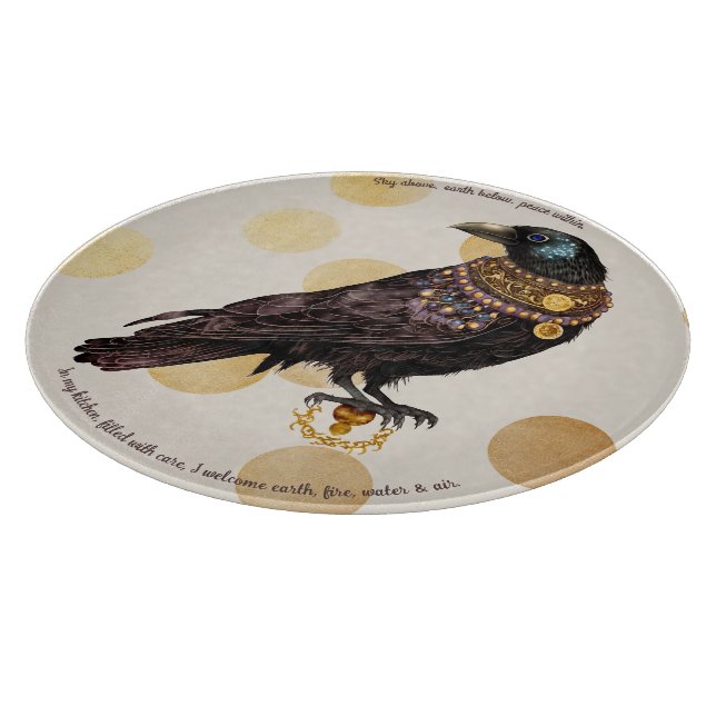Create Your Own Victorian Steampunk Raven Cutting Board (Corner)