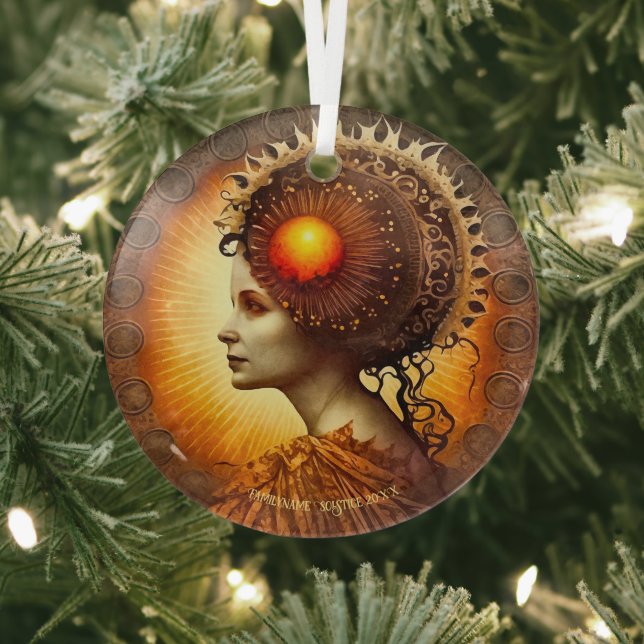 Create Your Own Victorian Steampunk Sun Goddess Glass Tree Decoration (Insitu)