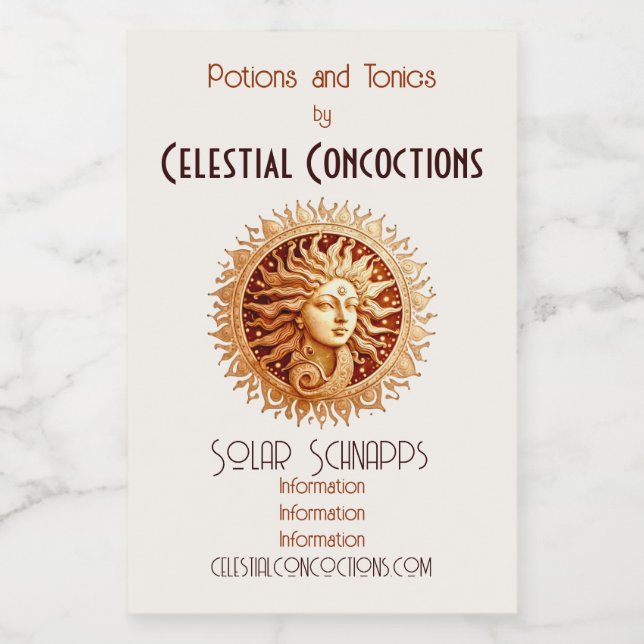 Create Your Own Victorian Sun Goddess Wine Label (Single Label)
