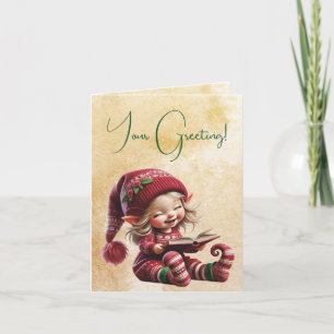 Create Your Own Vintage Christmas Gnome Story Holiday Card