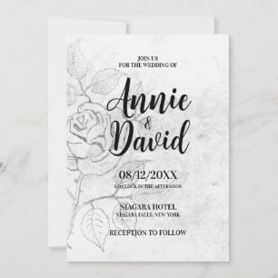 Create Your Own Vintage Etched Rose Wedding Invitation