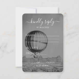 Create Your Own Vintage Hot Air Balloon Wedding RSVP Card