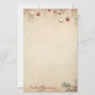 Create Your Own Vintage Ornaments Pine Berries Stationery
