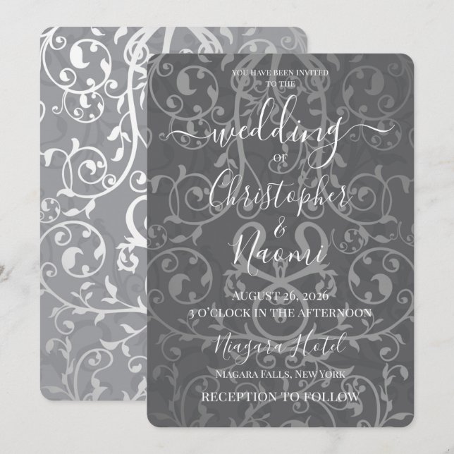Create Your Own Vintage Pattern Wedding  Invitation (Front/Back)