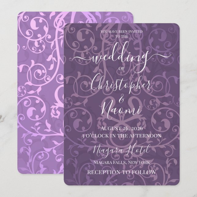 Create Your Own Vintage Pattern Wedding  Invitation (Front/Back)