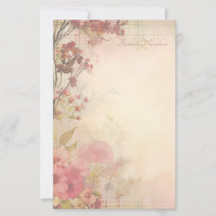 Create Your Own Vintage Pink Orange Cosmos Stationery