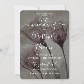 Create Your Own Vintage Pink Rustic X-Ray Flowers Invitation