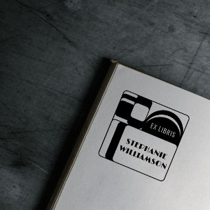Create Your Own Vintage Retro Ex Libris Name Rubber Stamp