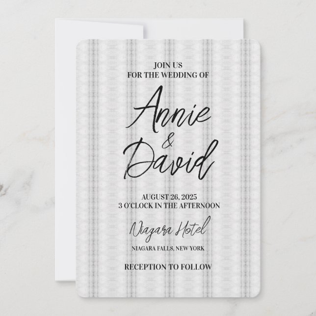 Create Your Own Vintage Stripes Pattern Wedding Invitation (Front)