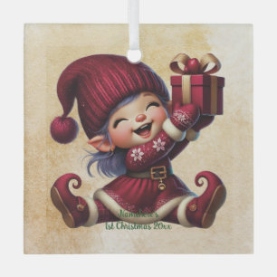 Create Your Own Vintage Sweet Christmas Gnome Glass Tree Decoration
