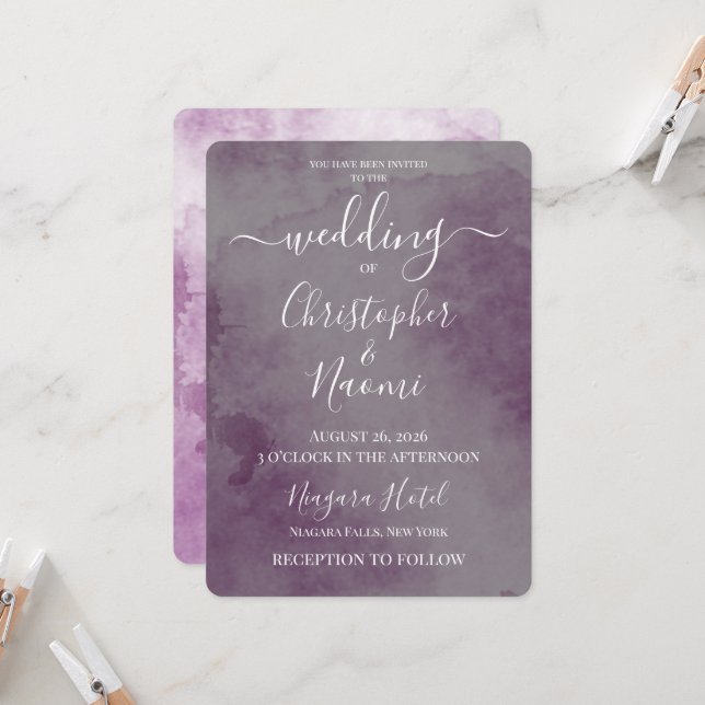 Create Your Own Vintage Texture Wedding Invitation (Front/Back In Situ)