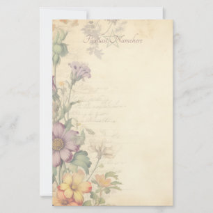 Create Your Own Vintage Victorian Flowers Floral Stationery