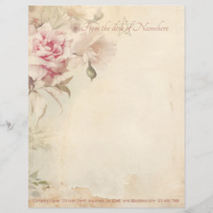 Create Your Own Vintage Victorian Roses Ephemera Custom Letterhead