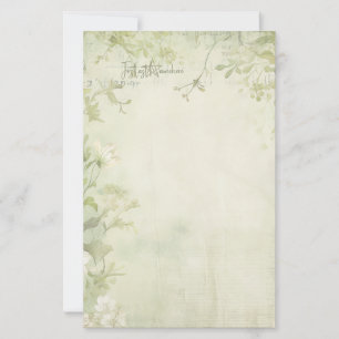 Create Your Own Vintage White Tea Roses Stationery