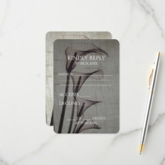 Create Your Own Vintage X-Ray Sepia Calla Lilies RSVP Card