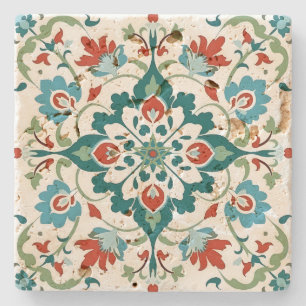 Create Your Own Vintage Yule Flower Mandala Stone Coaster