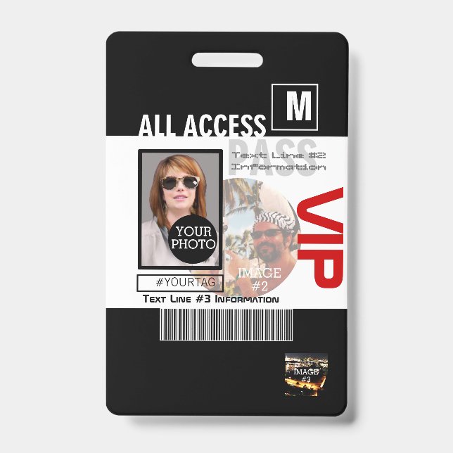 Create Your Own VIP Pass 8 ways to Personalise it ID Badge (Front)