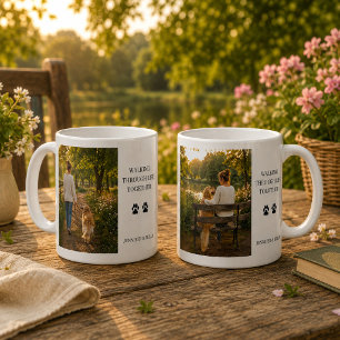 Create your own Walking through life togethe photo Coffee Mug