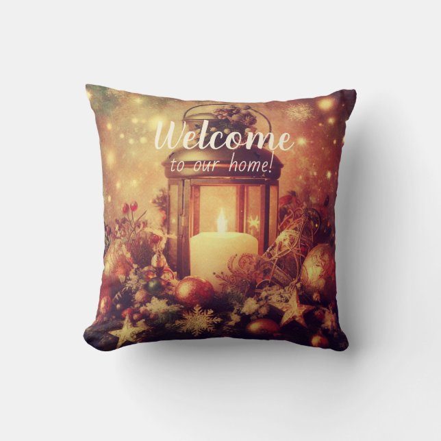 Create Your Own Warm Christmas Lantern Cushion (Front)