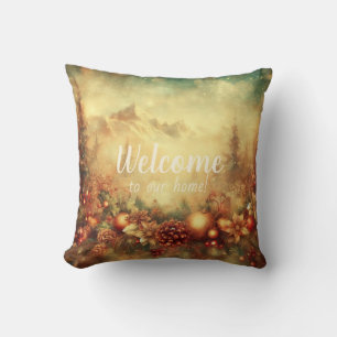 Create Your Own Warm Christmas Mountain Wreath Cushion