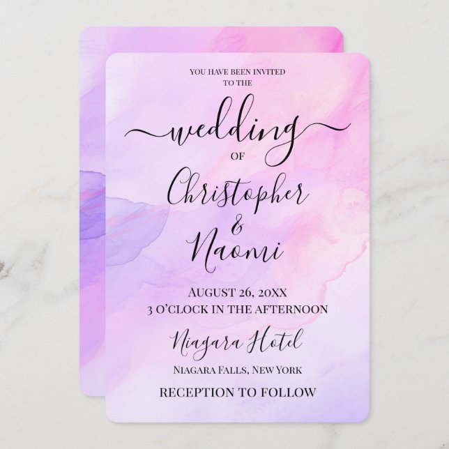 Create Your Own Watercolor Background Invitation (Front/Back)