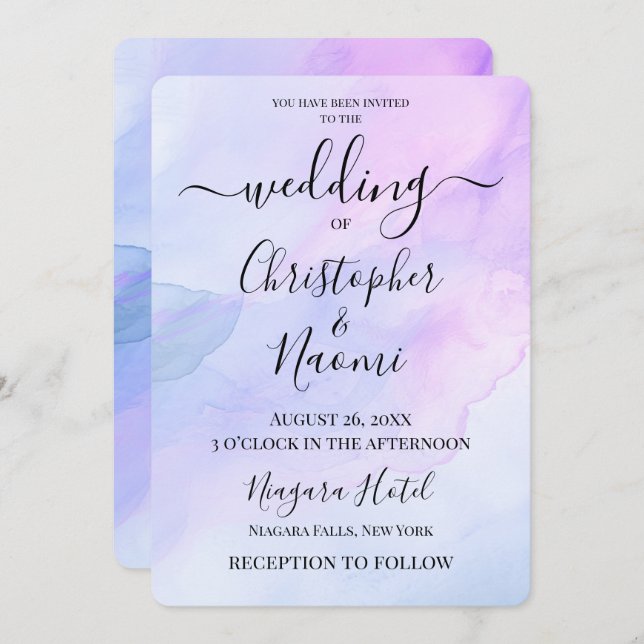 Create Your Own Watercolor Background Invitation (Front/Back)