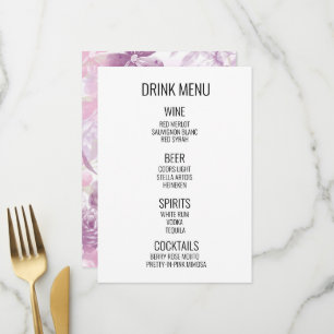Create Your Own - Watercolor Floral Border Drink Menu