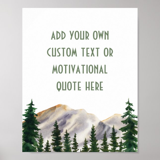 Create Your Own Watercolor Mountains Poster (Front)