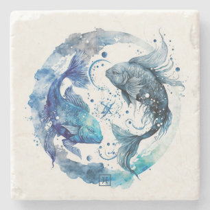 Create Your Own Watercolor Pisces Stone Coaster
