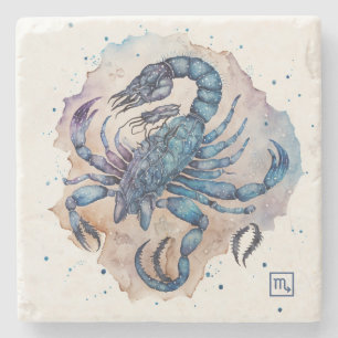 Create Your Own Watercolor Scorpio Stone Coaster