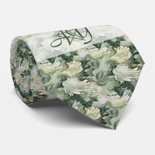 Create Your Own Wavy Green Feathers Tie