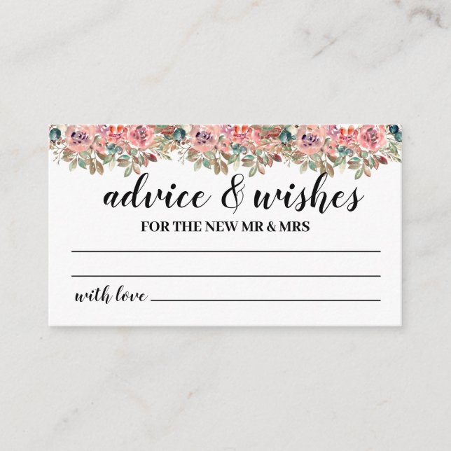 Create your own wedding advice and wishes card (Front)