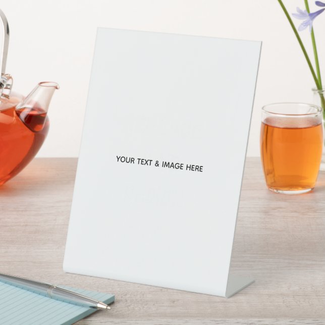 Create Your Own wedding custom Flat Note Card Pedestal Sign (In SItu)