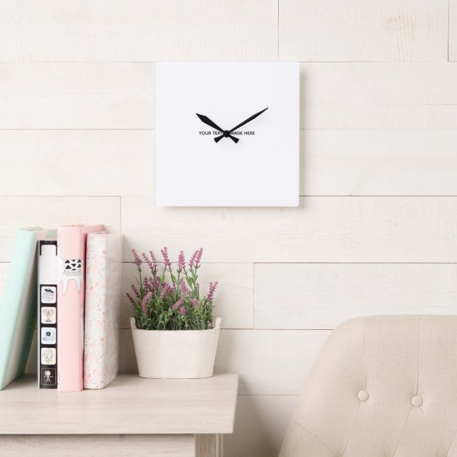 Create Your Own wedding custom Flat Note Card Square Wall Clock (Reading Room)