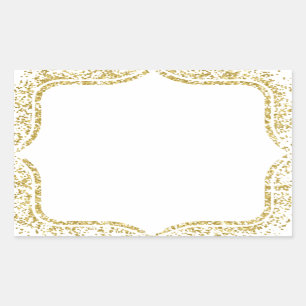 Create your own Wedding Favour/Gift- Gold Outline Rectangular Sticker