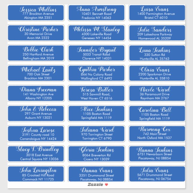 Create Your Own Wedding Guest Address Cobalt Blue (Sheet)