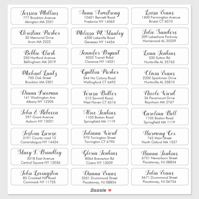 Create Your Own Wedding Guest Address Sticker (Sheet)