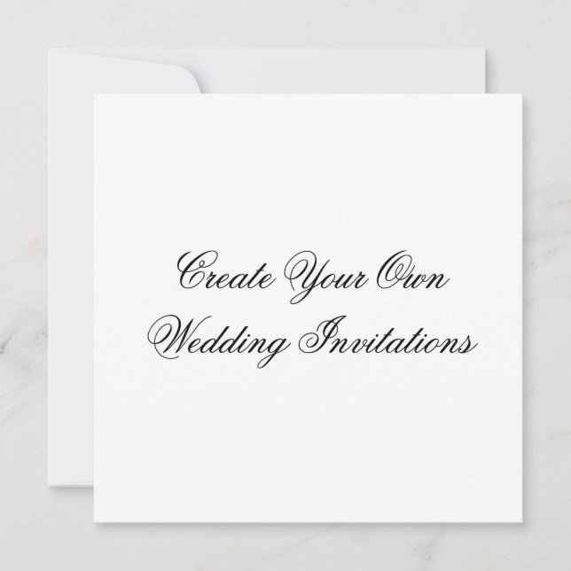 Create Your Own Wedding Invitations Square Shape (Front)