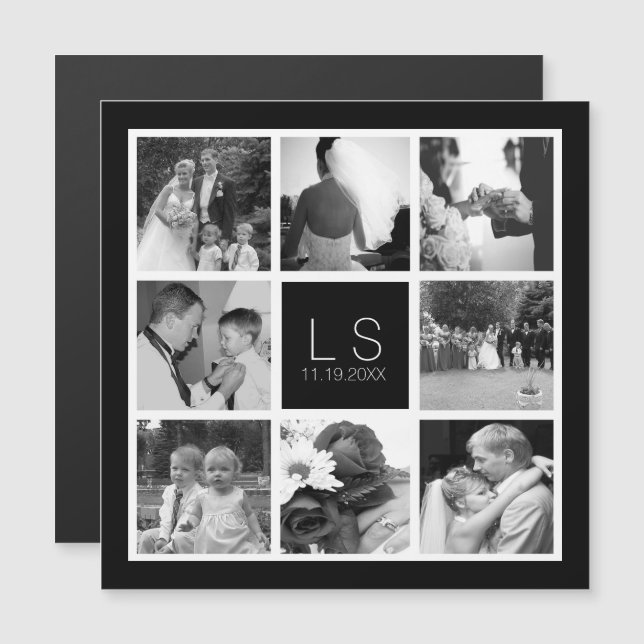 Create Your Own Wedding Photo Collage Monogram (Front/Back)