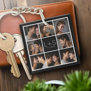 Create Your Own Wedding Photo Collage Monogram Key Ring