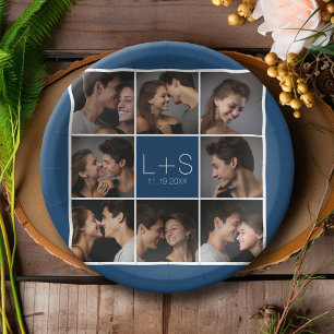 Create Your Own Wedding Photo Collage Monogram Paper Plate