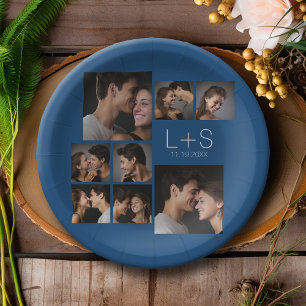 Create Your Own Wedding Photo Collage Monogram Paper Plate