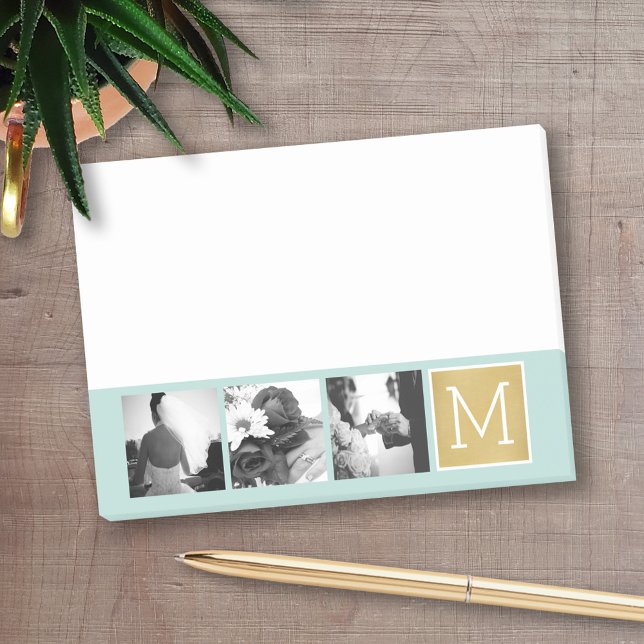 Create Your Own Wedding Photo Collage Monogram Post-it Notes (Personalized Post-It Notes - add you name or other text)