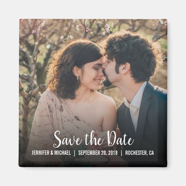 Create your own wedding photo Save the Date Magnet (Front)